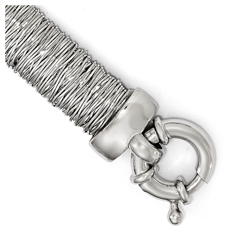 7.5 Inch Sterling Silver Polished And Textured Bracelet