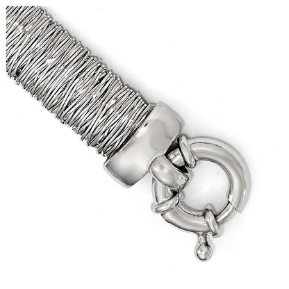 7.5 Inch Sterling Silver Polished And Textured Bracelet