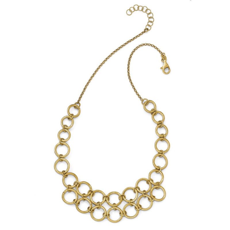 Sterling Silver Flash-Plated Gold-Tone W/1.5In Ext. Necklace