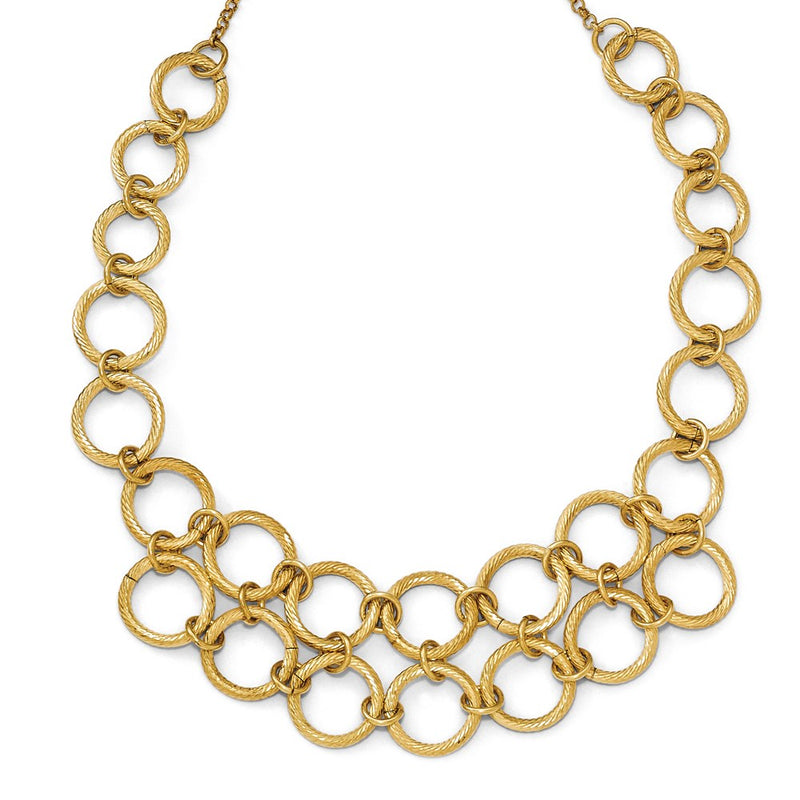 Sterling Silver Flash-Plated Gold-Tone W/1.5In Ext. Necklace