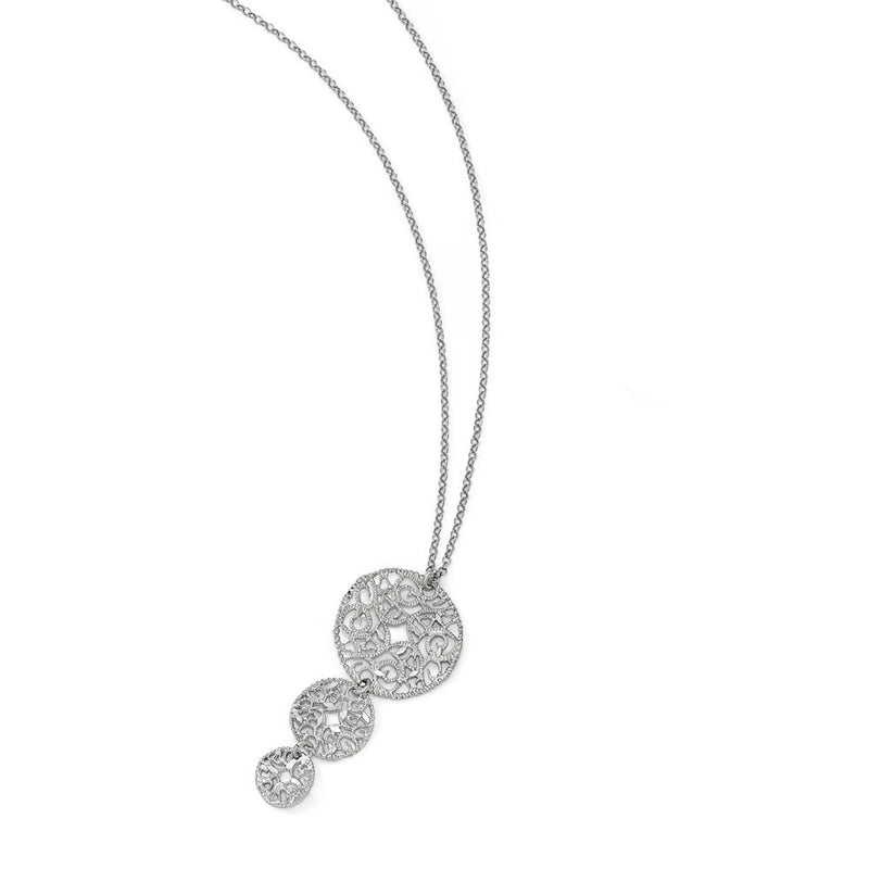 Sterling Silver Textured W/1.5In Ext. Necklace