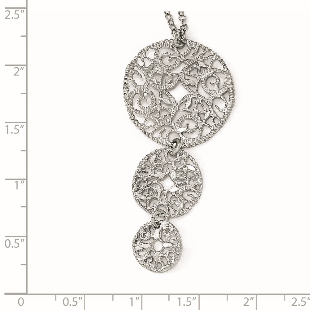 Sterling Silver Textured W/1.5In Ext. Necklace