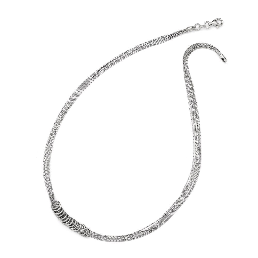 Sterling Silver 9 -.50 mm Multi-Strand Necklace