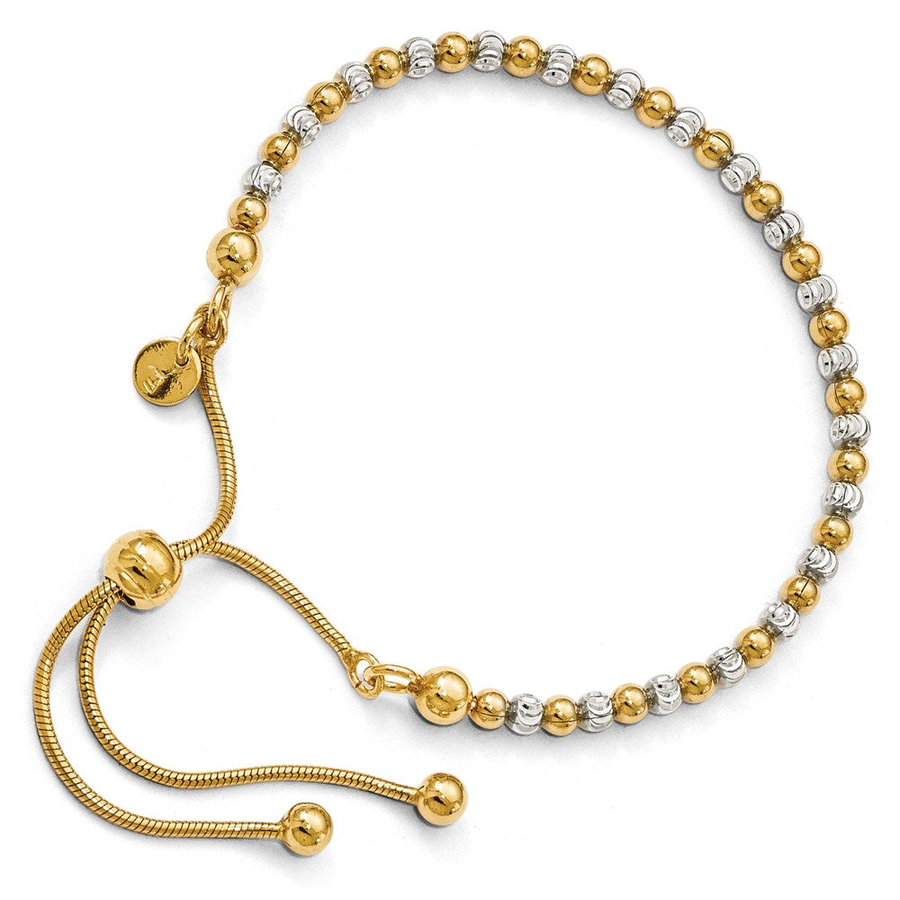 Ss/Gold Plated Sterling Silver Gold-Plated D/C Adjustable Bracelet