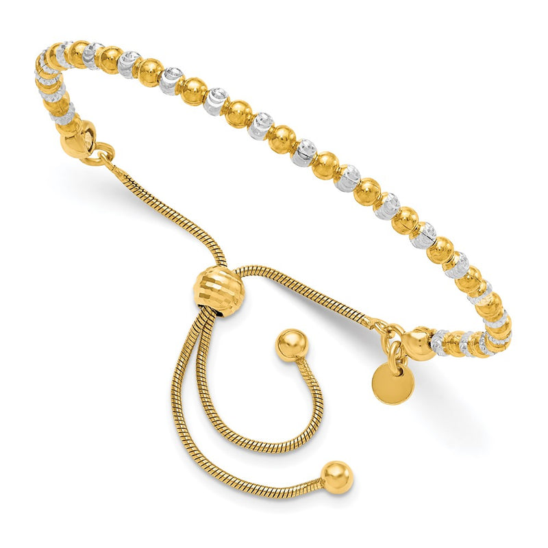 Ss/Gold Plated Sterling Silver Gold-Plated D/C Adjustable Bracelet