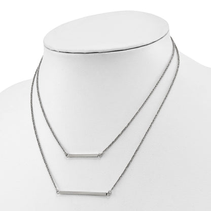 Sterling Silver Double 1.4 mm Strand With 2In Ext. Necklace