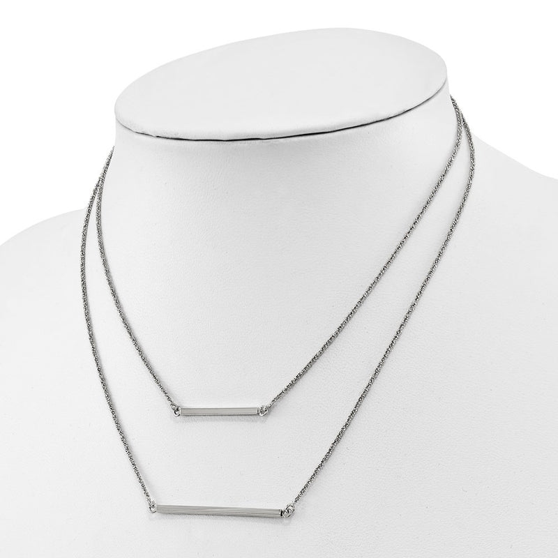 Sterling Silver Double 1.4 mm Strand With 2In Ext. Necklace