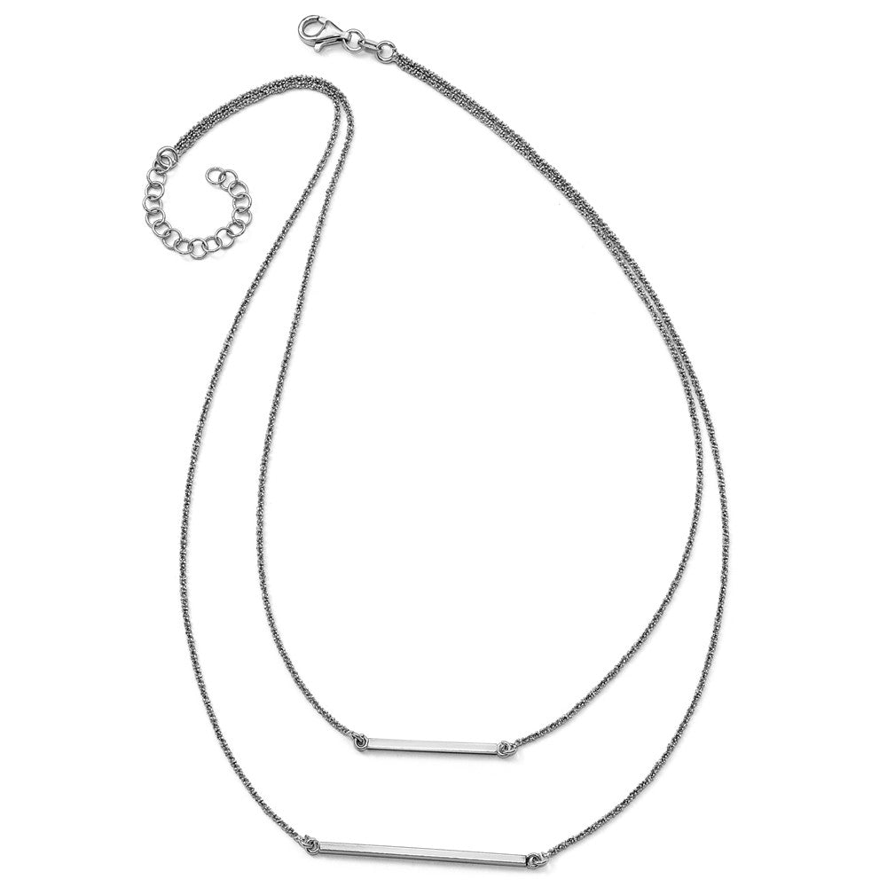 Sterling Silver Double 1.4 mm Strand With 2In Ext. Necklace