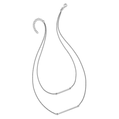 Sterling Silver Double 1.4 mm Strand With 2In Ext. Necklace