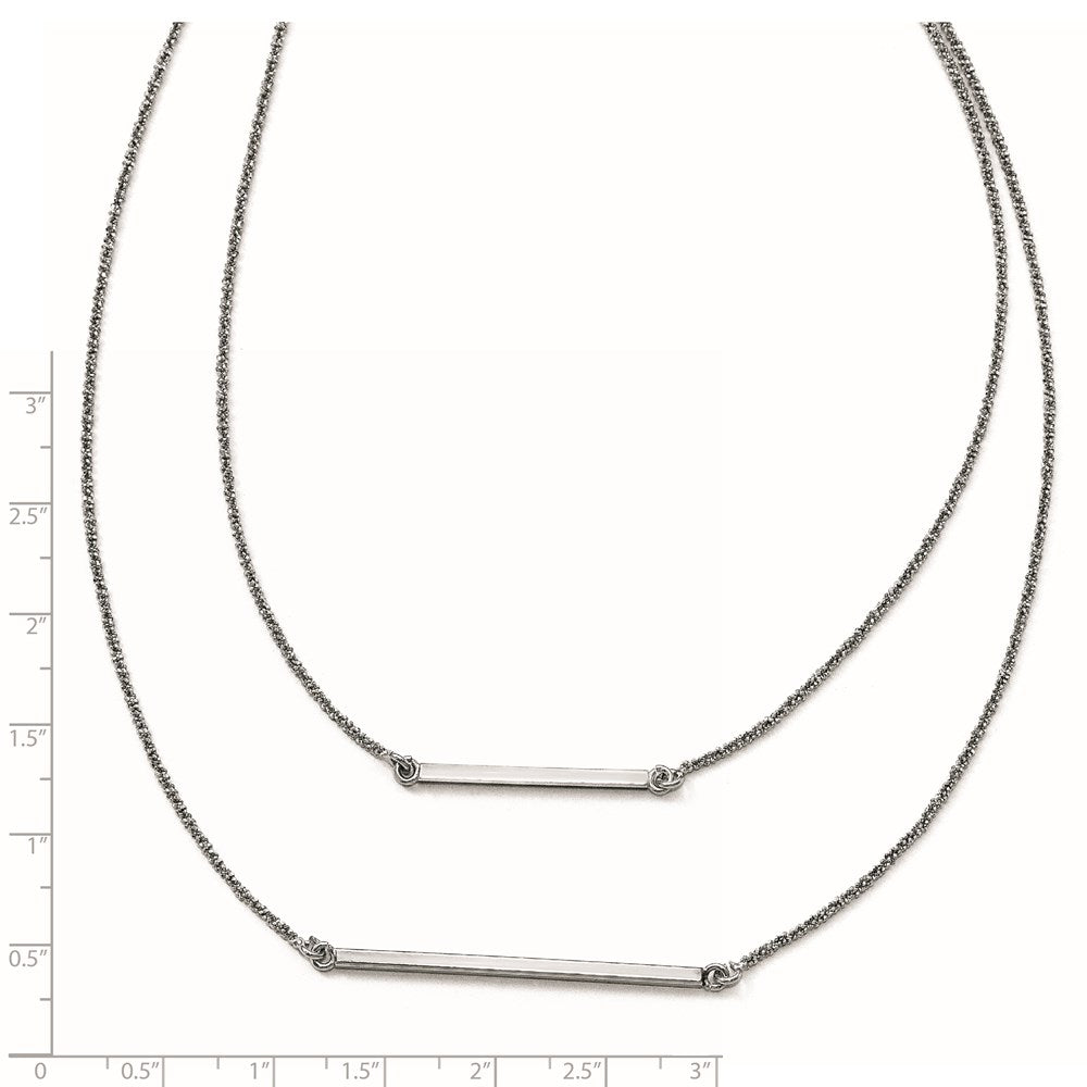 Sterling Silver Double 1.4 mm Strand With 2In Ext. Necklace