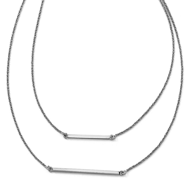 Sterling Silver Double 1.4 mm Strand With 2In Ext. Necklace