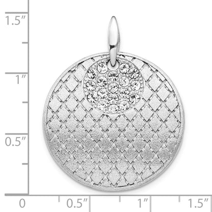 Sterling Silver Brushed Preciosa Crystal Pendant
