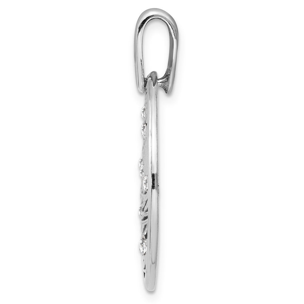 Sterling Silver Rh-Plated Polished Preciosa Crystal Pendant
