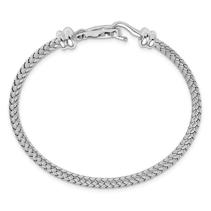 Sterling Silver Hook Rhodium-Plated Bangle