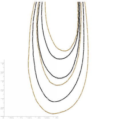 Sterling Silver Gold/Black Rhodium-Plated 1In Ext. Necklace