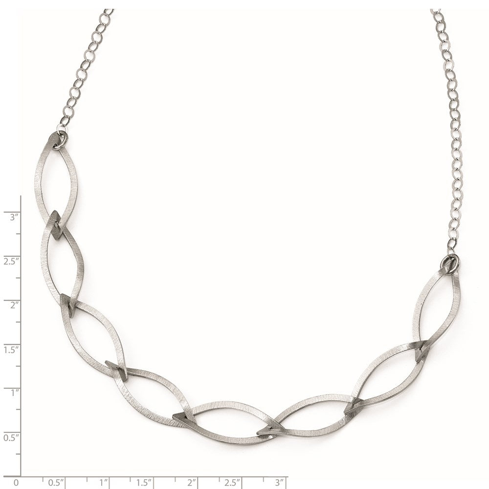 Sterling Silver Brushed W/ 2In Ext. Necklace
