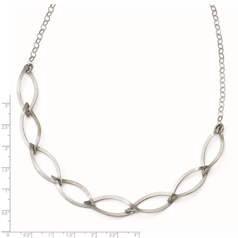 Sterling Silver Brushed W/ 2In Ext. Necklace