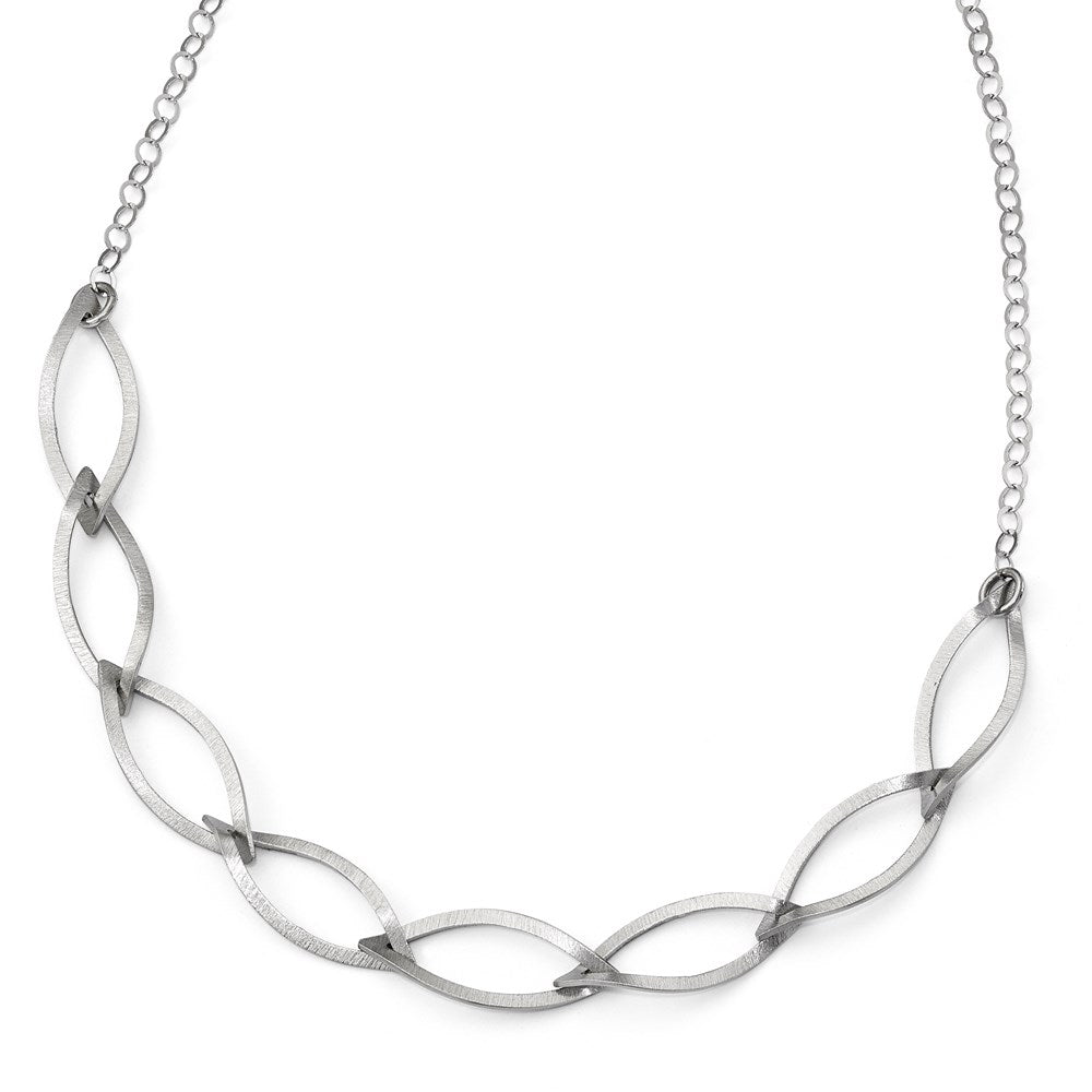 Sterling Silver Brushed W/ 2In Ext. Necklace