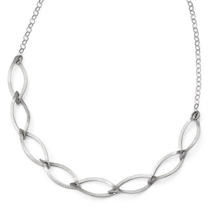 Sterling Silver Brushed W/ 2In Ext. Necklace