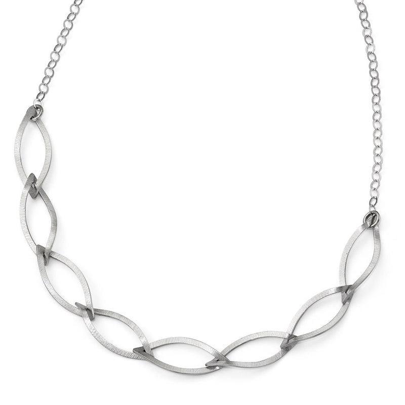 Sterling Silver Brushed W/ 2In Ext. Necklace