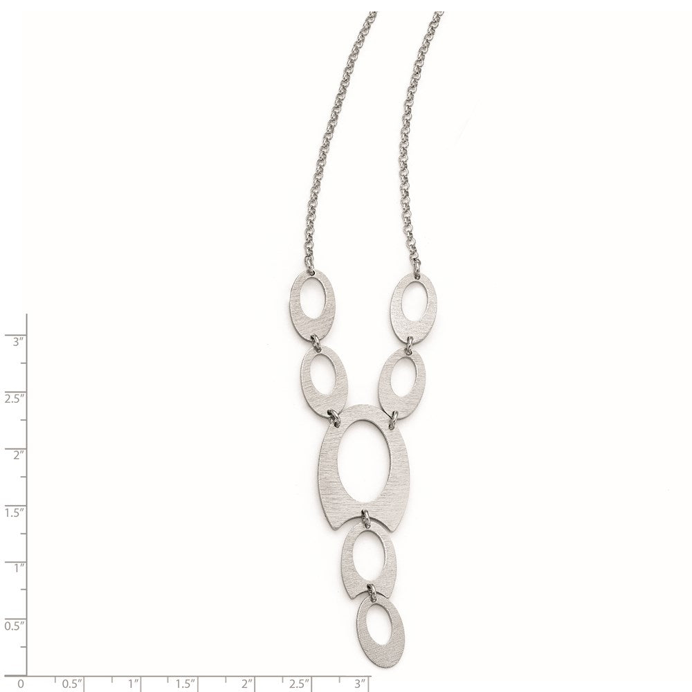 Sterling Silver Brushed W/ 1.5In Ext. Necklace