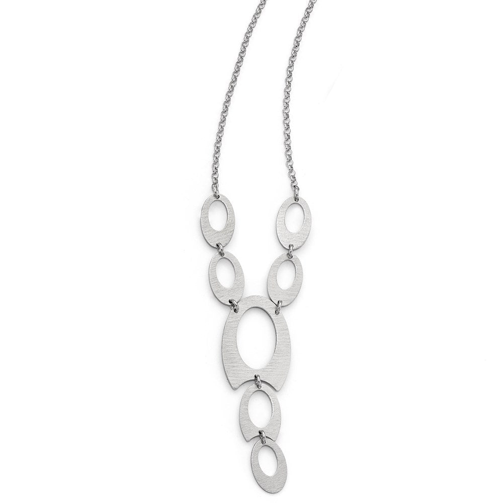 Sterling Silver Brushed W/ 1.5In Ext. Necklace
