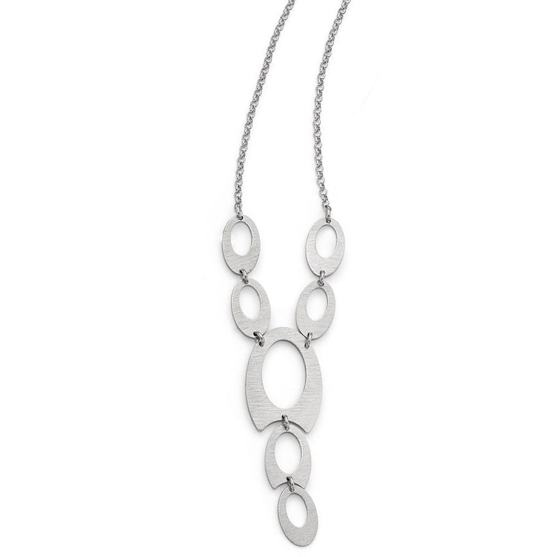 Sterling Silver Brushed W/ 1.5In Ext. Necklace