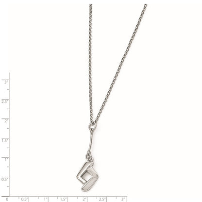Sterling Silver Polished W/1In Ext. Necklace