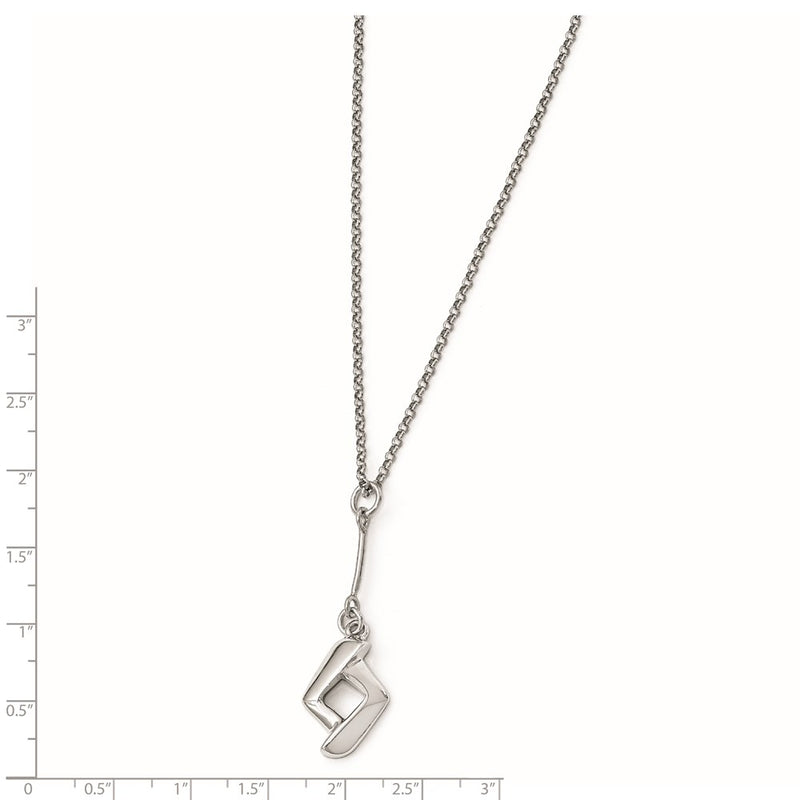 Sterling Silver Polished W/1In Ext. Necklace