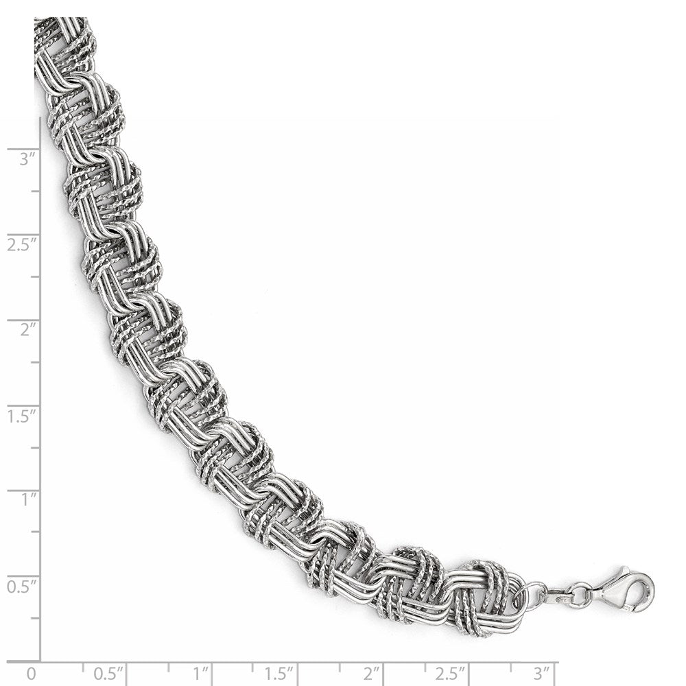 Sterling Silver Polished & Dc Chain Bracelet