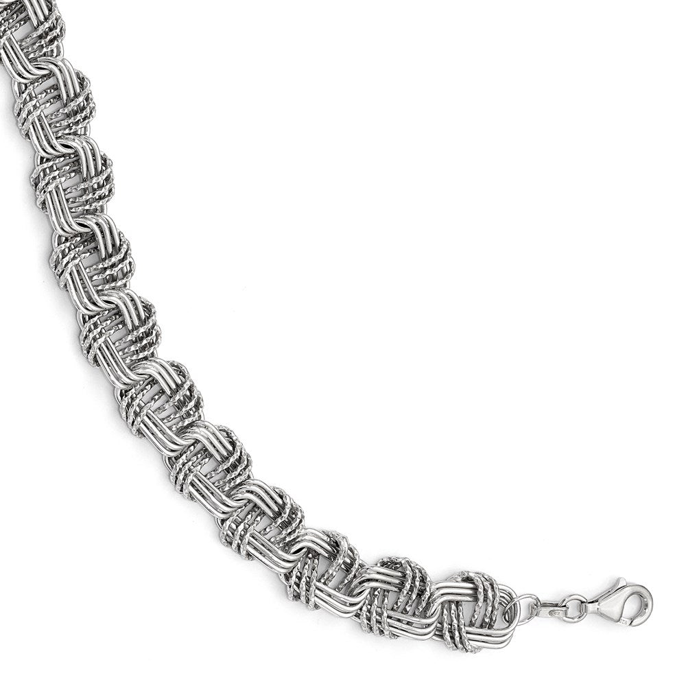 Sterling Silver Polished & Dc Chain Bracelet