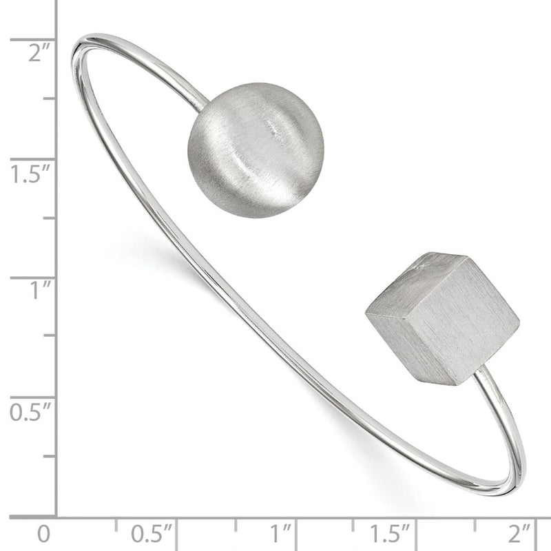 Sterling Silver Rhodium-Plated Radiant Essence Satin Bangle