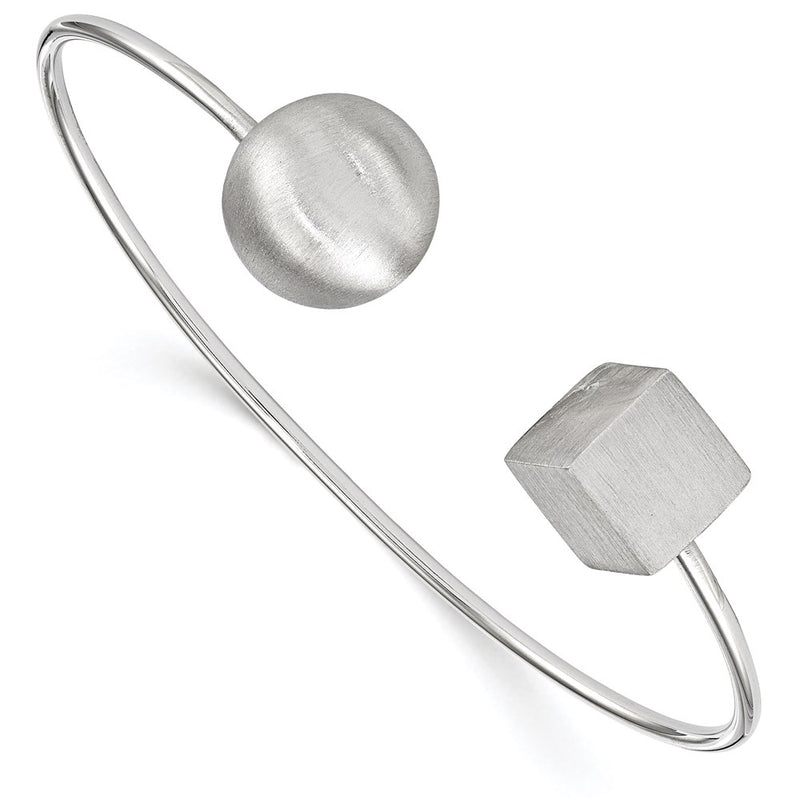 Sterling Silver Rhodium-Plated Radiant Essence Satin Bangle