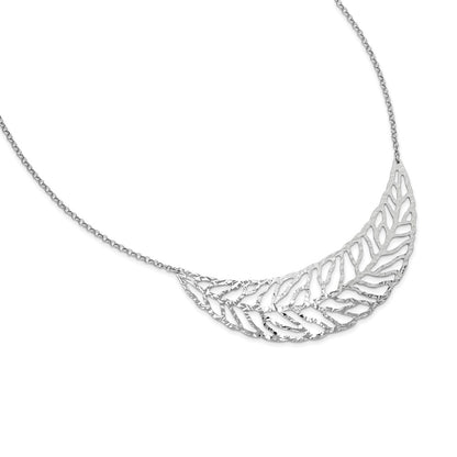 Sterling Silver Ss Rhodium-Plated Fancy Necklace