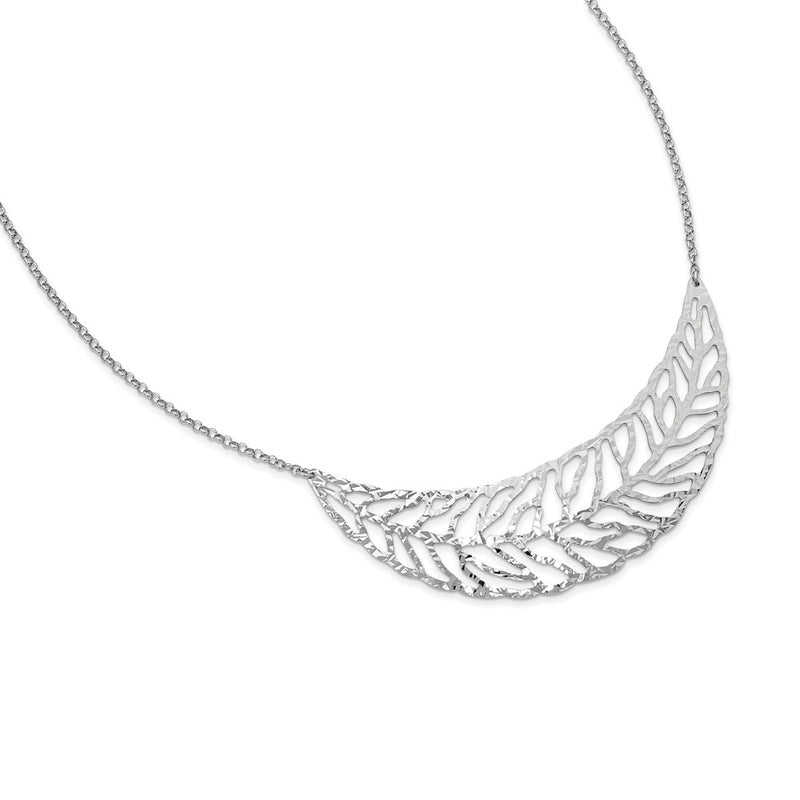 Sterling Silver Ss Rhodium-Plated Fancy Necklace