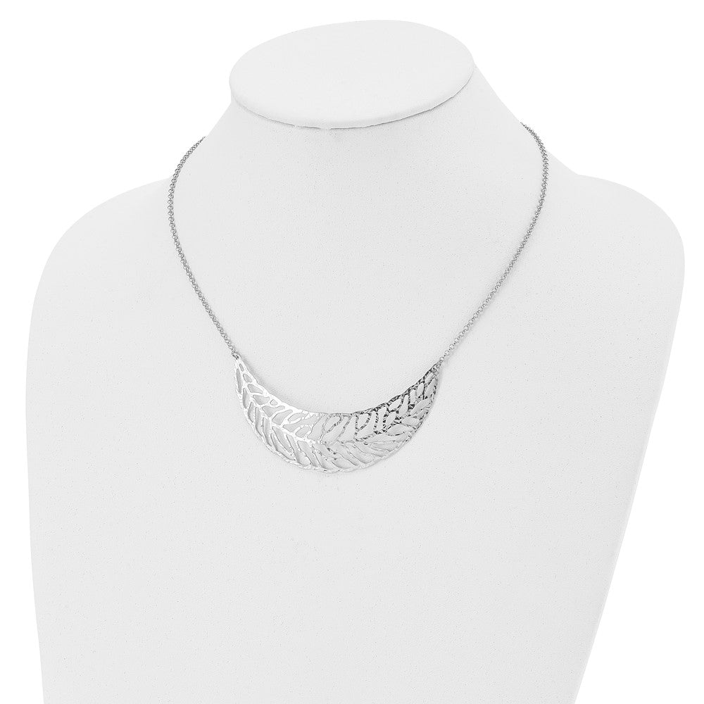 Sterling Silver Ss Rhodium-Plated Fancy Necklace