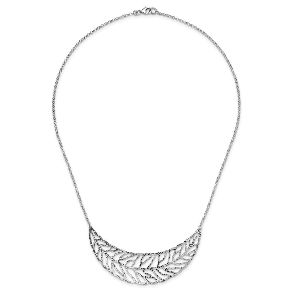 Sterling Silver Ss Rhodium-Plated Fancy Necklace