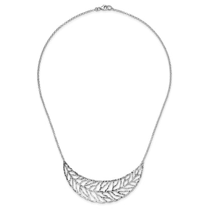 Sterling Silver Ss Rhodium-Plated Fancy Necklace