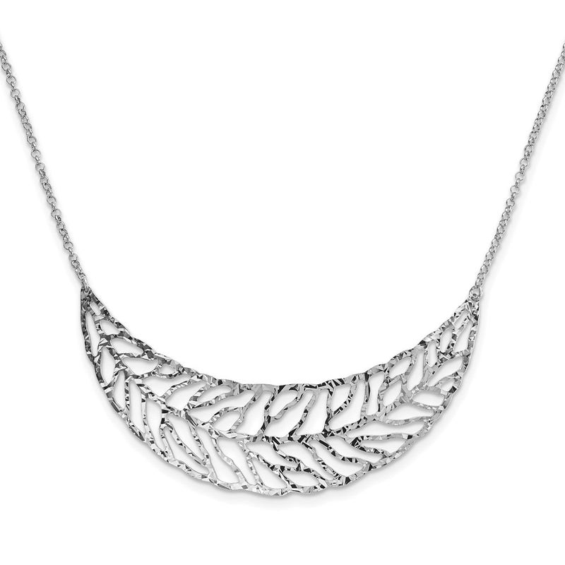 Sterling Silver Ss Rhodium-Plated Fancy Necklace