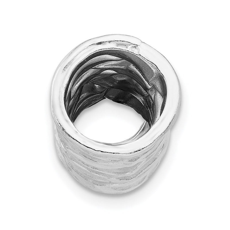 Sterling Silver Ss Rhodium-Plated Scrunch Slide Pendant