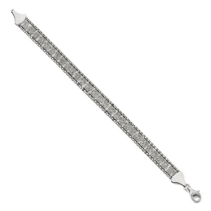 7.5 Inch Sterling Silver Rhodium-Plated Bracelet
