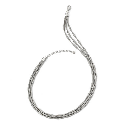 Sterling Silver Rhodium-Plated 3-Strand With 2In Ext. Necklace