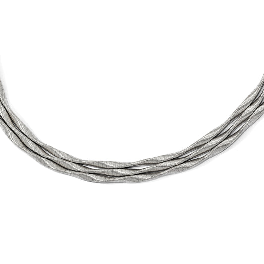 Sterling Silver Rhodium-Plated 3-Strand With 2In Ext. Necklace