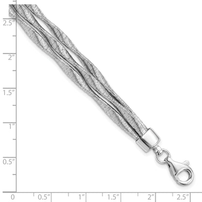 7 Inch Sterling Silver Rhodium-Plated 3-Strand With 1In Ext. Bracelet