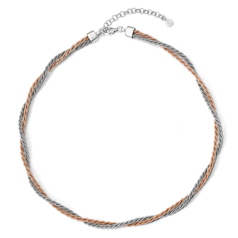Sterling Silver Rose Gold-Tone With 2In Ext. Necklace