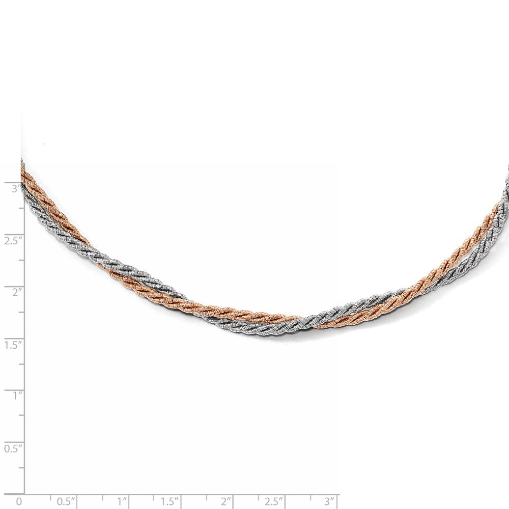 Sterling Silver Rose Gold-Tone With 2In Ext. Necklace