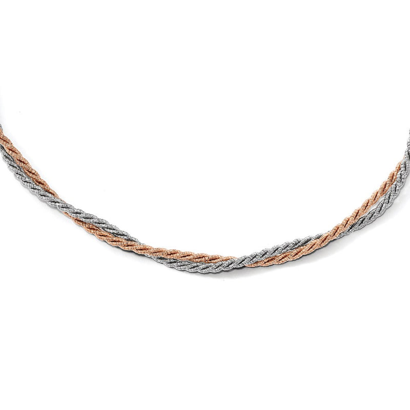 Sterling Silver Rose Gold-Tone With 2In Ext. Necklace