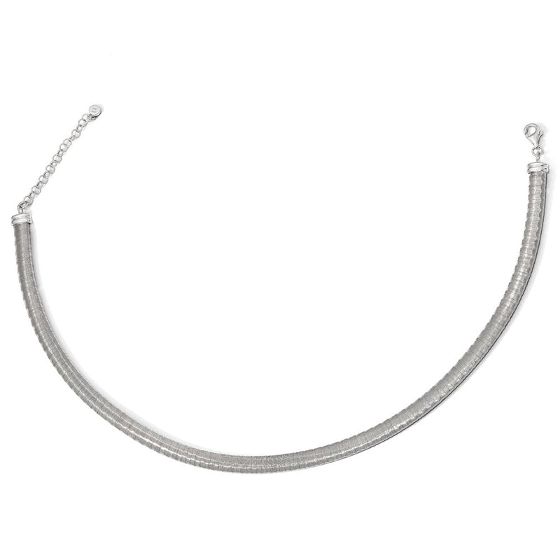 Sterling Silver Rhodium-Plated With Ext. Chain Necklace