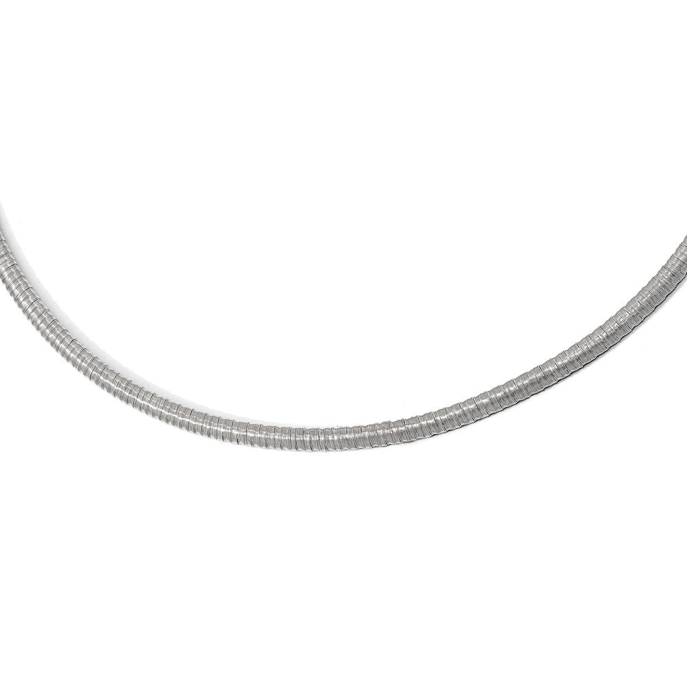 Sterling Silver Rhodium-Plated With 2In Ext. Necklace