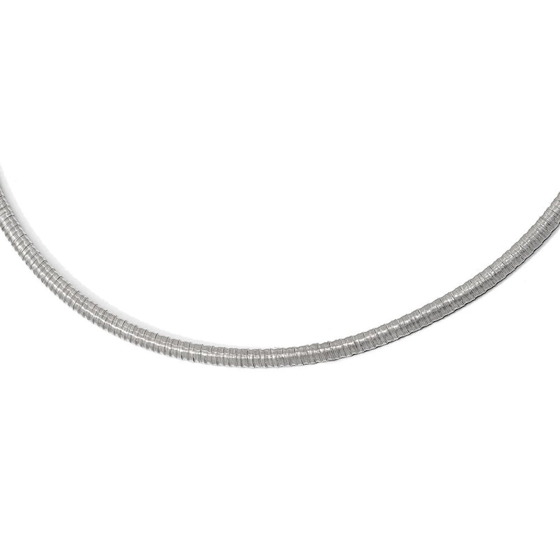 Sterling Silver Rhodium-Plated With 2In Ext. Necklace